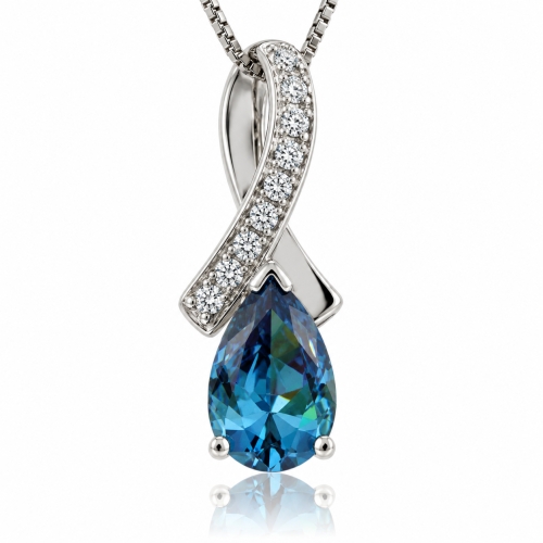 Alexandrite Slide Silver Color Change Pendant