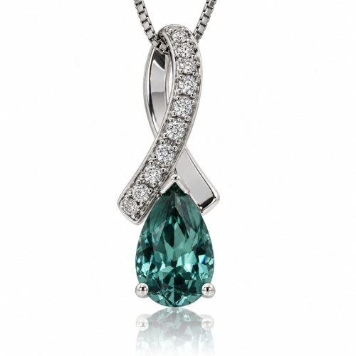 Alexandrite Slide Silver Color Change Pendant