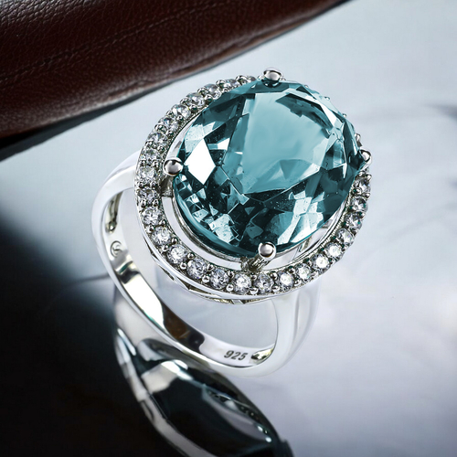 Big Oval Cut 18 mm x 13 mm Alexandrite Sterling Silver Ring