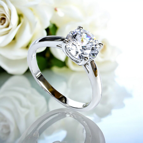 9 mm Bridal Solitaire Silver Ring