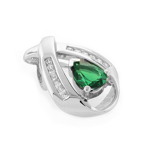 Silver Emerald Pendant