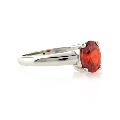 Silver Fire Cherry Opal Ring