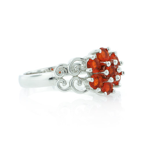 Genuine Fire Cherry Opal Silver Ring
