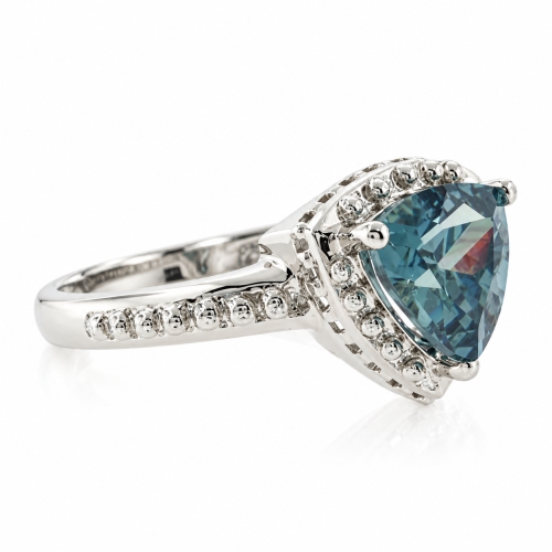 Trillion Cut Gorgeous Alexandrite Sterling Silver Ring