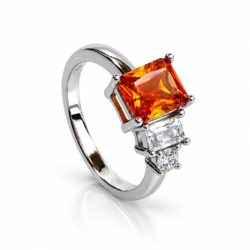 Three Stone Fire Opal Ring