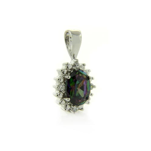 Mystic Topaz Rainbow Gemstone Pendant