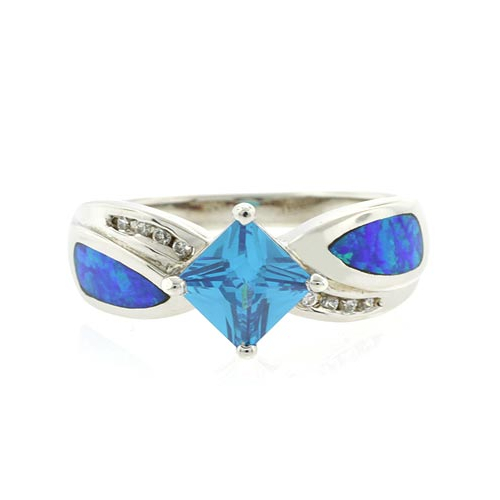 Master Piece Opal Blue Topaz Ring