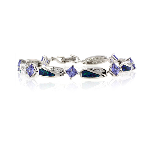 Australian Opal with Tanzanite Bracelet