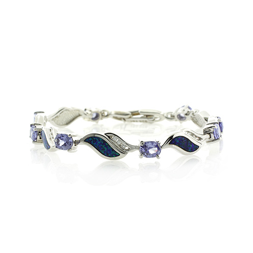 Australian Opal with Tanzanite Bracelet