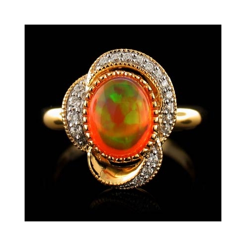 Quality Fire Jelly Opal Ring