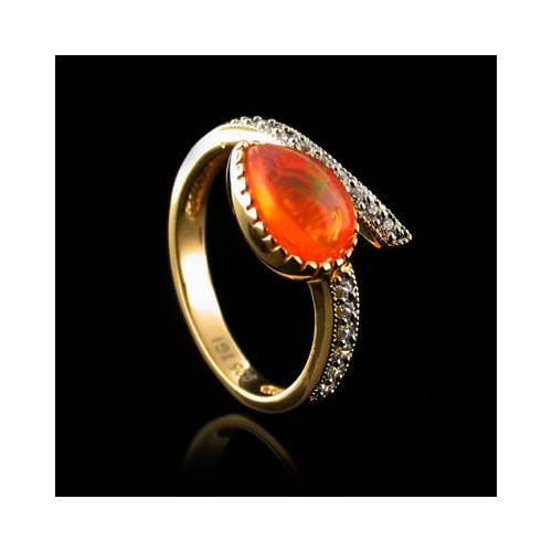 Fire Jelly Opal Jewelery Ring