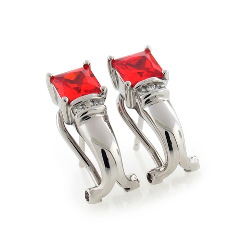 Silver Fire Cherry Opal Earrings