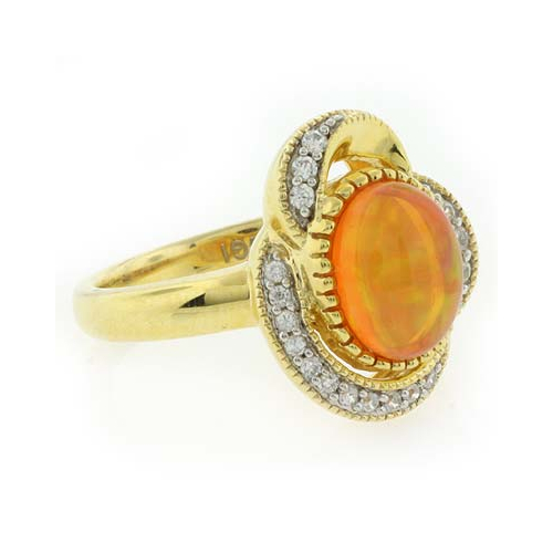 Quality Fire Jelly Opal Ring