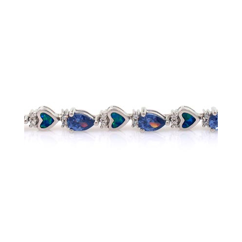 Australian Opal with Tanzanite Bracelet