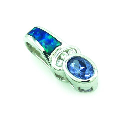 Australian Opal Pendant with Tanzanite