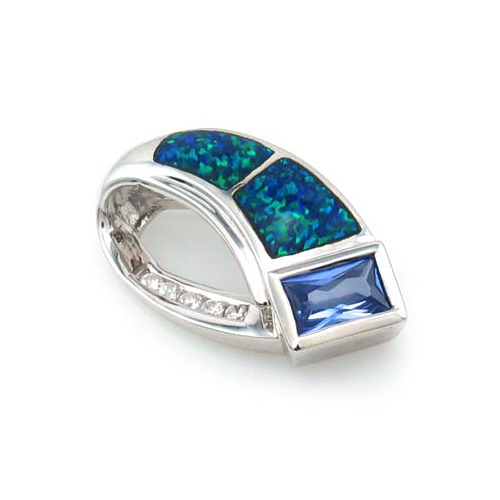 Australian Opal Pendant with Tanzanite