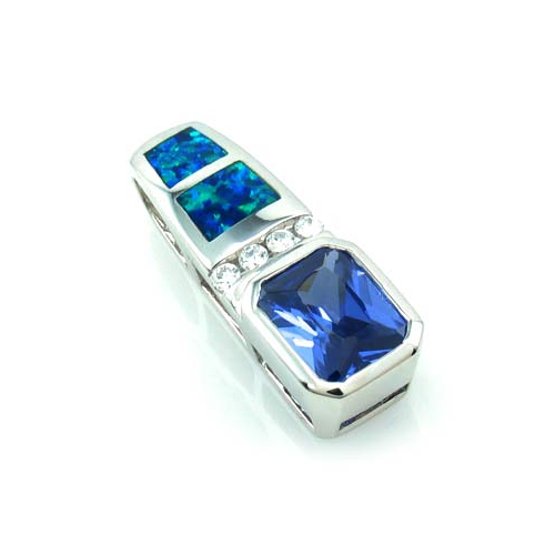 Australian Opal Pendant with Tanzanite