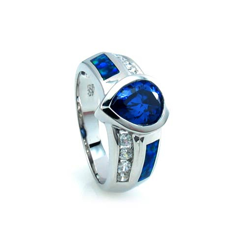 Beautiful Australian Opal Ring with Tanzanite