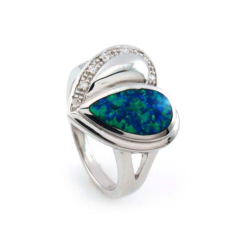 Heart Australian Opal Ring