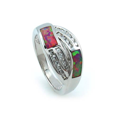 Australian Pink Opal Ring with CZ