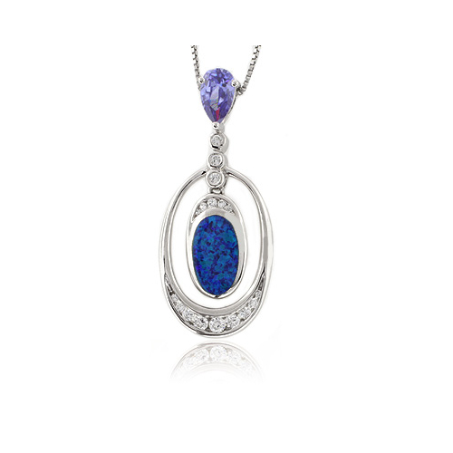 Amazing Tanzanite and Opal Pendant