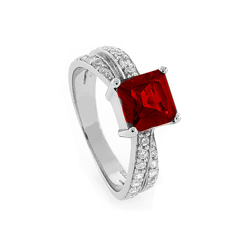 Sterling Silver Ruby Ring