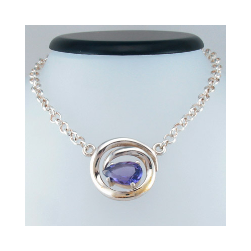 Genuine High Quality Amethyst Silver Necklace