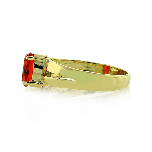 14K Yellow Gold Mexican Cherry Fire Opal Ring