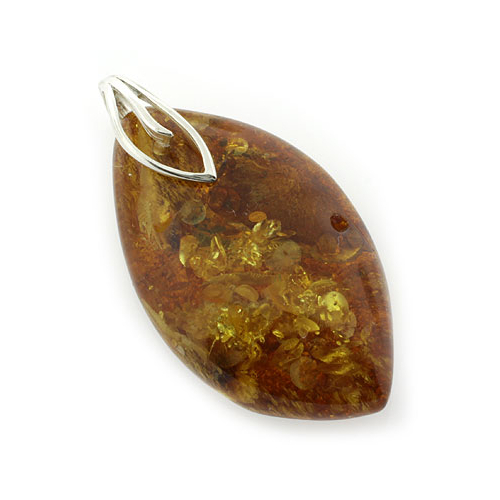 Genuine Baltic Amber Silver Pendant