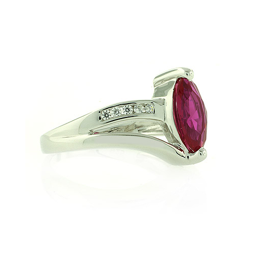 Sterling Silver Marquise Cut Ruby Ring
