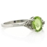 Genuine Diamond and Peridot White Gold Ring