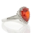 Sterling Silver Fire Cherry Pear Cut Opal Ring