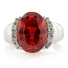 Huge Fire Cherry Opal Silver Ring
