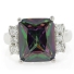 Emerald Cut Mystic Fire Topaz Ring