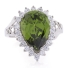Sterling Silver Peridot Pear Cut Ring