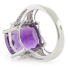 Huge Oval Cut Amethyst Silver Ring