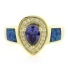 Opal with Tanzanite Gold Plated Silver Ring
