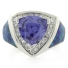 Big Australian Opal Ring with Tanzanite