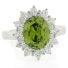 Princess Settings Peridot Silver Ring