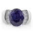 Oval Cut Huge Tanzanite Sterling Silver Ring