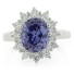 Oval Cut Tanzanite Ring with Sterling Silver