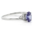 Solitaire Oval Cut Tanzanite Sterling Silver Ring