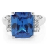 Sterling Silver Emerald Cut Blue Topaz Ring