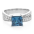 Sterling Silver Square Blue Topaz Ring