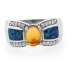 Mexican Genuine Fire Opal Silver Ring