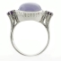Genuine Pink Jade and Amethyst Silver Ring