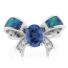 Australian Opal with Blue Topaz Bow Ring