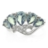 Pear Cut Alexandrite Silver Flower Ring