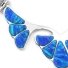Blue Opal Silver Flower Necklace, Bracelet and Earrings Set