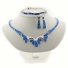 Blue Opal Silver Flower Necklace, Bracelet and Earrings Set